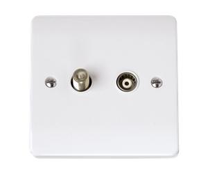 Click Curva CCA157 White Moulded Isolated Satellite And Coaxial