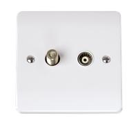 Click Curva CCA170 White Moulded Non-Isolated Satellite And Coaxial