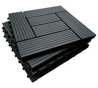 CLICK-DECK Composite Decking Tiles 30x30cm Interlocking Outdoor Deck Tile | Patio, Balcony, Roof Terrace & Hot Tub | Easy Installation | Low Maintenance, Weather-Resistant (144 Tiles, Ebony Mosaic)