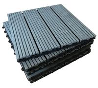 CLICK-DECK Composite Decking Tiles 30x30cm Interlocking Outdoor Deck Tiles | Patio, Balcony, Roof Terrace & Hot Tub | Easy Tool-Free Installation | Low Maintenance, Weather-Resistant (144 Tiles, Grey)