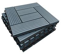CLICK-DECK Composite Decking Tiles 30x30cm Interlocking Outdoor Deck Tiles | Patio, Balcony, Roof Terrace & Hot Tub | Easy Installation | Low Maintenance, Weather-Resistant (18 Tiles, Grey Mosaic)