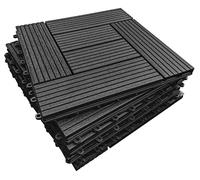 CLICK-DECK Composite Decking Tiles 30x30cm Interlocking Outdoor Deck Tiles | Patio, Balcony, Roof Terrace & Hot Tub | Easy Installation | Low Maintenance, Weather-Resistant (72 Tiles, Ebony Mosaic)