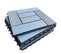 CLICK-DECK Composite Decking Tiles 30x30cm Interlocking Outdoor Deck Tiles | Patio, Balcony, Roof Terrace & Hot Tub | Easy Installation | Low Maintenance, Weather-Resistant (36 Tiles, Grey Mosaic)