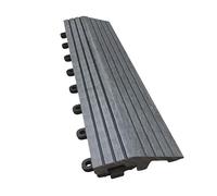 CLICK-DECK Composite Decking Tiles 30x30cm Interlocking Outdoor Deck Tiles | Patio, Balcony, Roof Terrace & Hot Tub | Easy Tool-Free Installation | Low Maintenance (8 Straight Edges, Grey)