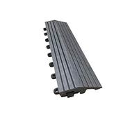 Click-Deck Composite Decking Tiles | Patio, Balcony, Concrete, Hot Tub Deck Tiles | 30x30cm Square Connect Flooring | Easy Installation | Low Maintenance | (8X Straight Edges, Grey Mosaic)
