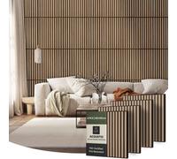 Click-Deck Wooden Wall Panels, Premium Acoustic Wall Panels, Slat Wall Panelling, Fire Retardant & Fsc, Pack Of 4 - 60X60Cm Cherry