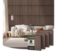 Click-Deck Wooden Wall Panels, Premium Acoustic Wall Panels, Slat Wall Panelling, Fire Retardant & Fsc, Pack Of 4 - 60X60Cm Walnut