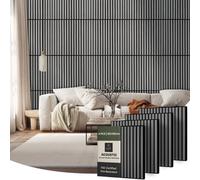 Click-Deck Wooden Wall Panels, Premium Acoustic Wall Panels, Slat Wall Panelling, Fire Retardant, Pack Of 4 - 60X60Cm Grey Ash