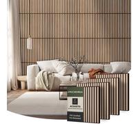 Click-Deck Wooden Wall Panels, Premium Acoustic Wall Panels, Slat Wall Panelling, Fire Retardant, Pack Of 4 - 60X60Cm Natural Oak