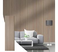 CLICK-DECK Wooden Wall Panels | Premium Acoustic Wall Panels | Slat Wall Panelling | Sound Absorbing | Fire Retardant & FSC Certified | Wood Panels for Walls (Natural Oak 240 x 60cm)