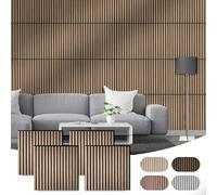 CLICK-DECK Wooden Wall Panels | Premium Acoustic Wall Panels | Slat Wall Panelling | Sound Absorbing | Fire Retardant & FSC Certified | Wood Panels for Walls | Pack of 4 Panels - 60x60cm (Cherry)