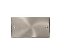 Click Deco 2 Gang Blank Plate Satin Chrome