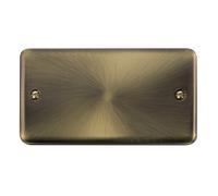 Click Deco Plus DPAB061 2-Gang Blank Plate - Antique Brass