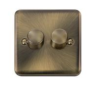 Click Deco Plus DPAB162 2-Gang 2-Way 100W LED Dimmer Switch - Antique Brass