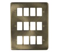 Click Deco Plus DPAB20512 12 Gang GridPro Frontplate - Antique Brass