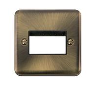Click Deco Plus DPAB403BK 3G MiniGrid Unfurnished Front Plate - Antique Brass (Black)