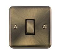 Click Deco Plus DPAB411BK 10AX Ingot 1-Gang 2-Way Plate Switch - Antique Brass (Black)
