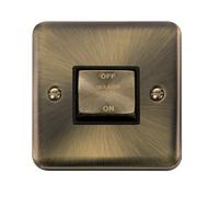 Click Deco Plus DPAB520BK 10A Ingot 3 Pole Fan Isolation Plate Switch - Antique Brass (Black)