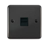 Click Deco Plus DPBN125BK Single Secondary Telephone Outlet - Black Nickel (Black)