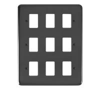 Click Deco Plus DPBN20509 9 Gang GridPro Frontplate - Black Nickel