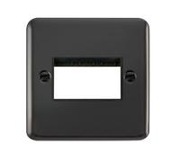 Click Deco Plus DPBN403BK 3G MiniGrid Unfurnished Front Plate - Black Nickel (Black)