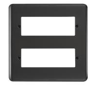 Click Deco Plus DPBN512 2 Tier MiniGrid Unfurnished Front Plate (12 Apertures) - Black Nickel