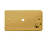 Click Deco Plus DPBR185 1G Unfurnished Dimmer Plate & Knob (1630W Max) - Polished Brass