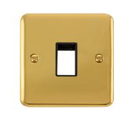 Click Deco Plus DPBR401BK 1G MiniGrid Unfurnished Front Plate - Polished Brass (Black)