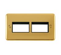 Click Deco Plus DPBR406BK 6G MiniGrid Unfurnished Front Plate - Polished Brass (Black)