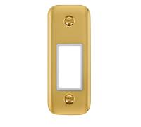 Click Deco Plus DPBR471WH 1G MiniGrid Unfurnished Architrave Plate - Polished Brass (White)