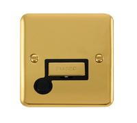 Click Deco Plus DPBR550BK 13A Ingot Fused Spur + Flex Outlet - Polished Brass (Black)