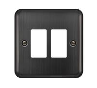 Click Deco Plus DPBZ20402 2 Gang GridPro Frontplate - Matt Bronze