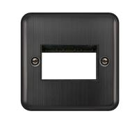 Click Deco Plus DPBZ403BK 3G MiniGrid Unfurnished Front Plate - Matt Bronze (Black)