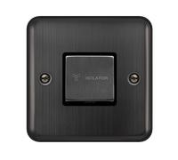 Click Deco Plus DPBZ520BK 10A Ingot 3 Pole Fan Isolation Plate Switch - Matt Bronze (Black)