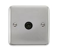 Click Deco Plus DPCH065BK Single Co-Axial Outlet (Non-Isolated) - Polished Chrome (Black)