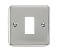 Click Deco Plus DPCH20401 1 Gang GridPro Frontplate - Polished Chrome