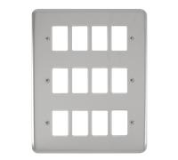 Click Deco Plus DPCH20512 12 Gang GridPro Frontplate - Polished Chrome