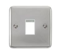 Click Deco Plus DPCH401WH 1G MiniGrid Unfurnished Front Plate - Polished Chrome (White)