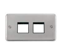 Click Deco Plus DPCH404BK 4G MiniGrid Unfurnished Front Plate - Polished Chrome (Black)