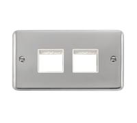 Click Deco Plus DPCH404WH 4G MiniGrid Unfurnished Front Plate - Polished Chrome (White)