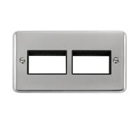 Click Deco Plus DPCH406BK 6G MiniGrid Unfurnished Front Plate - Polished Chrome (Black)