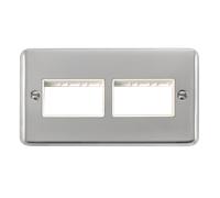 Click Deco Plus DPCH406WH 6G MiniGrid Unfurnished Front Plate - Polished Chrome (White)