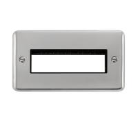 Click Deco Plus DPCH426BK 2G MiniGrid Unfurnished Front Plate (6 In-Line) - Polished Chrome (Black)