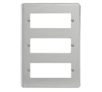 Click Deco Plus DPCH518 3 Tier MiniGrid Unfurnished Front Plate (18 Apertures) - Polished Chrome