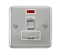 Click Deco Plus DPCH752WH 13A Ingot DP Switched Fused Spur + Neon - Polished Chrome (White)