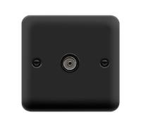 Click Deco Plus DPMB065BK Single Co-Axial Outlet (Non-Isolated) - Matt Black (Black)