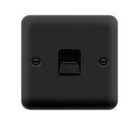 Click Deco Plus DPMB120BK Single Master Telephone Outlet - Matt Black (Black)