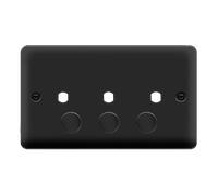 Click Deco Plus DPMB153PL 3G Unfurnished Dimmer Plate & Knobs (1200W Max) - Matt Black