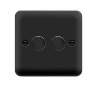 Click Deco Plus DPMB162 2-Gang 2-Way 100W LED Dimmer Switch - Matt Black