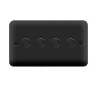 Click Deco Plus DPMB164 4-Gang 2-Way 100W LED Dimmer Switch - Matt Black